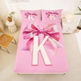 thumbnail image 5 of Erosebridal Princess Ribbon Bowknot Queen Sheet Sets,First Letter K Bed Set For Kids Girls 4-Piece, 5 of 6