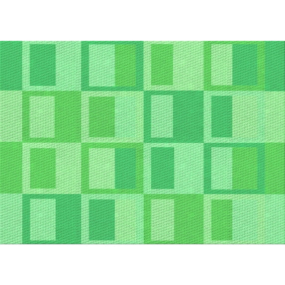 Ahgly Company Indoor Rectangle Patterned Stoplight Go Green Area Rugs, 2' x 4'