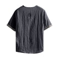 thumbnail image 3 of FRSASU Men's Cotton Linen T-Shirts Vintage V Neck Short Sleeve Beach Boho Shirts Casual Lightweight Quick Dry Hippie Tees Black-A, 3 of 4