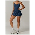 thumbnail image 3 of PISONIC Womens Tennis Golf Dress with Built-in Bra Shorts Cross Backless V Neck Twist Front Hem Athletic Dresses, 3 of 7