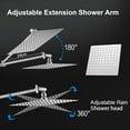 thumbnail image 5 of SOONTRANS Rain Shower Head with Handheld Spray Combo, 10" High Pressure Rainfall Handheld Shower, 11'' Angle Adjustable Extension Arm Bathroom, 5 of 7