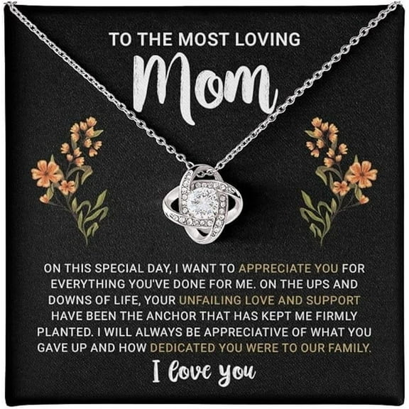 To My Mom Necklace From Daughter or Son, Jewelry with Message & Gift Box
