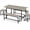 Gray, variant on Expandable Dining Table Set for 4-8, 63" Extendable Kitchen Table with 2 Benches & 2 Stools, Modern Wood Top Metal Frame Dining Room Table Set, Space-Saving, Brown