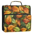 thumbnail image 5 of FORMRS Zipper Binder with Shoulder Strap 2-inch Ring 500 Sheet Capacity File Bag, Green Retro Leaves, 5 of 5