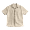 thumbnail image 2 of Men's Short Sleeve Button Down Shirt Casual Summer Beach Wedding Vacation Shirts (Khaki,3XL), 2 of 4