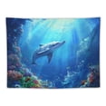 thumbnail image 5 of JRXY Dolphins Swimming in the Ocean Tapestry - Soft and Lightweight Wall Hanging Painting, 5 of 6