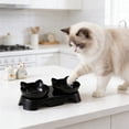 thumbnail image 6 of Byujiro Cat-Shaped Elevated Double Cat Bowls Neck-Friendly Feeding & Watering Set with Raised Stand, Anti-Slip Base, Durable Plastic for Small Pets, Easy to Clean, 6 of 6