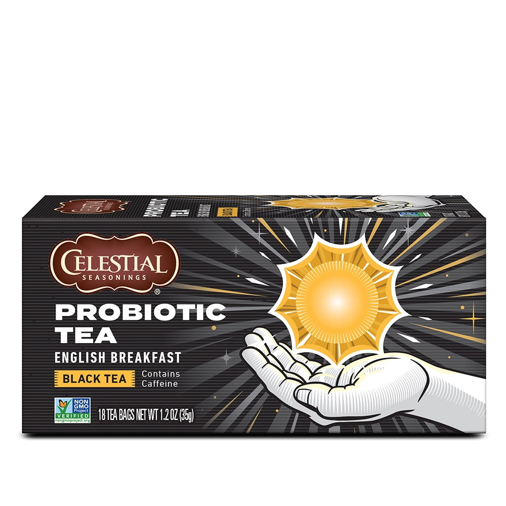 Celestial Seasonings English Breakfast Probiotic Black Tea Bags, 18 Ct