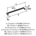 thumbnail image 4 of Amerock Ballard 8-13/16 inch (224mm) Center-to-Center Oil-Rubbed Bronze Cabinet Pull, 4 of 5