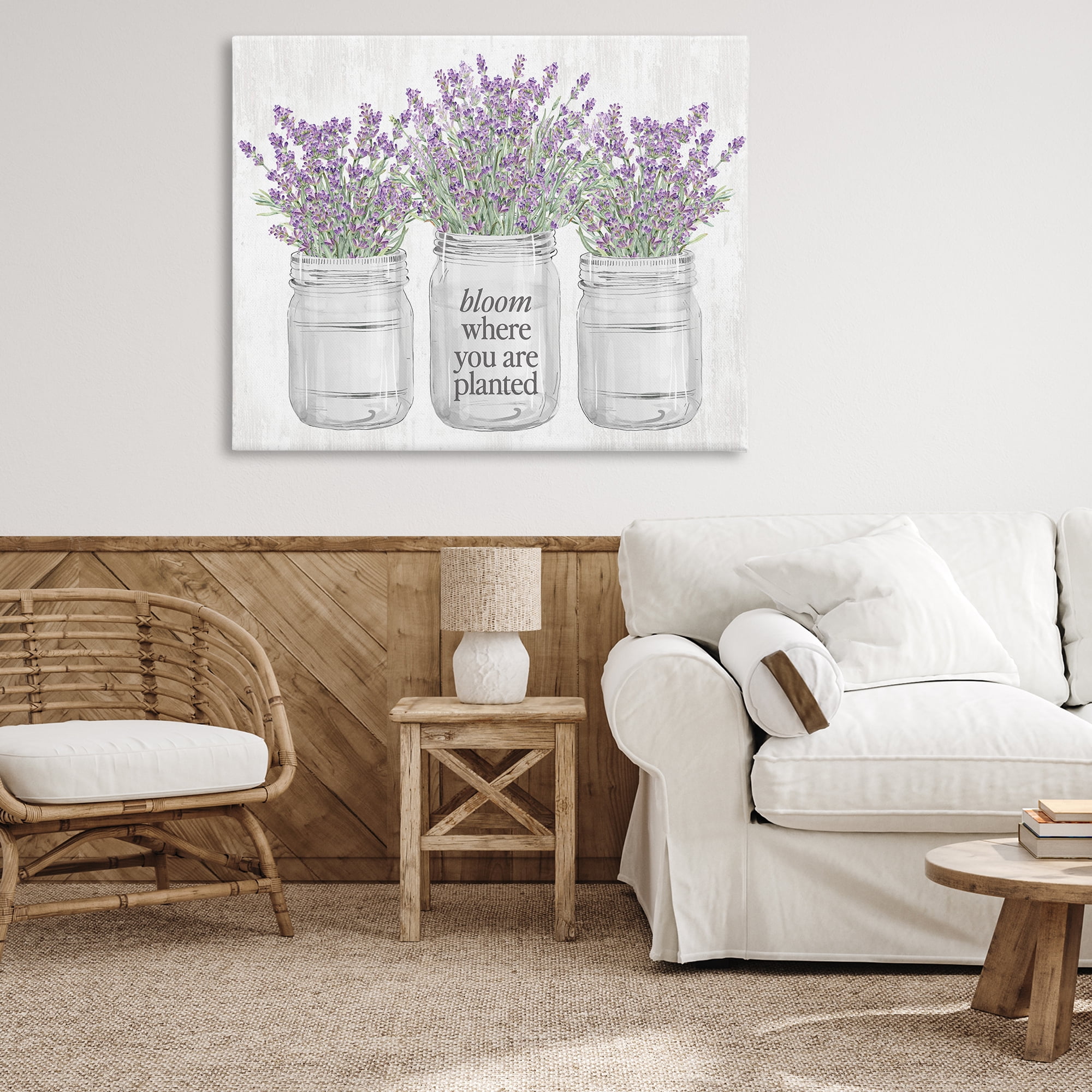Stupell Industries Where You're Planted Botanical & Floral Painting Gallery Wrapped Canvas Art Print Wall Art, 48 x 36