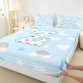 thumbnail image 4 of jejeloiu Girls Personalized Monogram Z Queen Sheet Sets For Kids,Rainbow Love Initial Design Bed Set,4 Pieces, 4 of 6