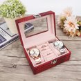 thumbnail image 4 of Boaby Jewelry Case Watch Box Portable Large Capacity Watch Box Jewelry Storage Box Case Organizer(RED), 4 of 8
