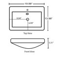 thumbnail image 3 of American Imaginations 19.88-in. W 1 Hole Ceramic Top Set In White Color - Overflow Drain Incl. AI-30721, 3 of 8
