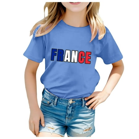 

Girls And Toddlers Short-Sleeve T-Shirt Tops School Season Girls T Shirt Summer Kids Short Sleeve Tops Soft Comfortable Back To School Printed Fashion Daily Wear 2-3 Years