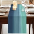 thumbnail image 3 of Table Runners 72 Inches Long Dress Scarves, Teal Blue Ombre Farmhouse Kitchen/Dining Table Runner, Coffee Tablerunners, Modern Abstract Art Texture 13x72 Inch, 3 of 9