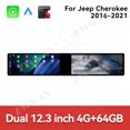 thumbnail image 3 of ZWNAV Dual 12.3 inch Screen Car Radio For Jeep Cherokee 2016-2021 Android GPS Navigation Multimedia Video Player Stereo Receiver Head Unit, 3 of 12