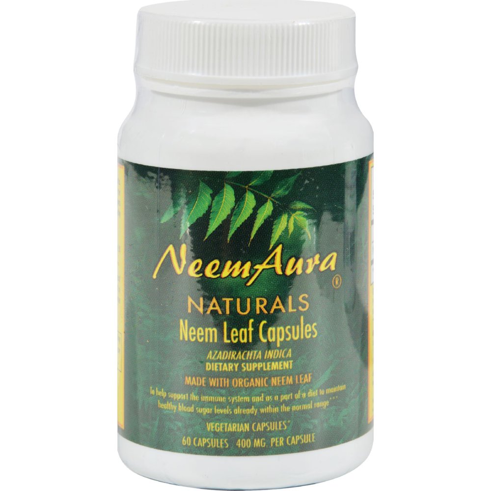Neem Aura Organic Neem Leaf 60 Vegetarian Capsules