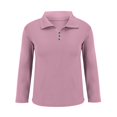 thumbnail image 3 of HLKJKLS Long Sleeve Shirts For Women Solid Color Long Sleeve Collar Slimming Base Shirt Cotton Spring Winter Casual Pink M-4Xl, 3 of 9