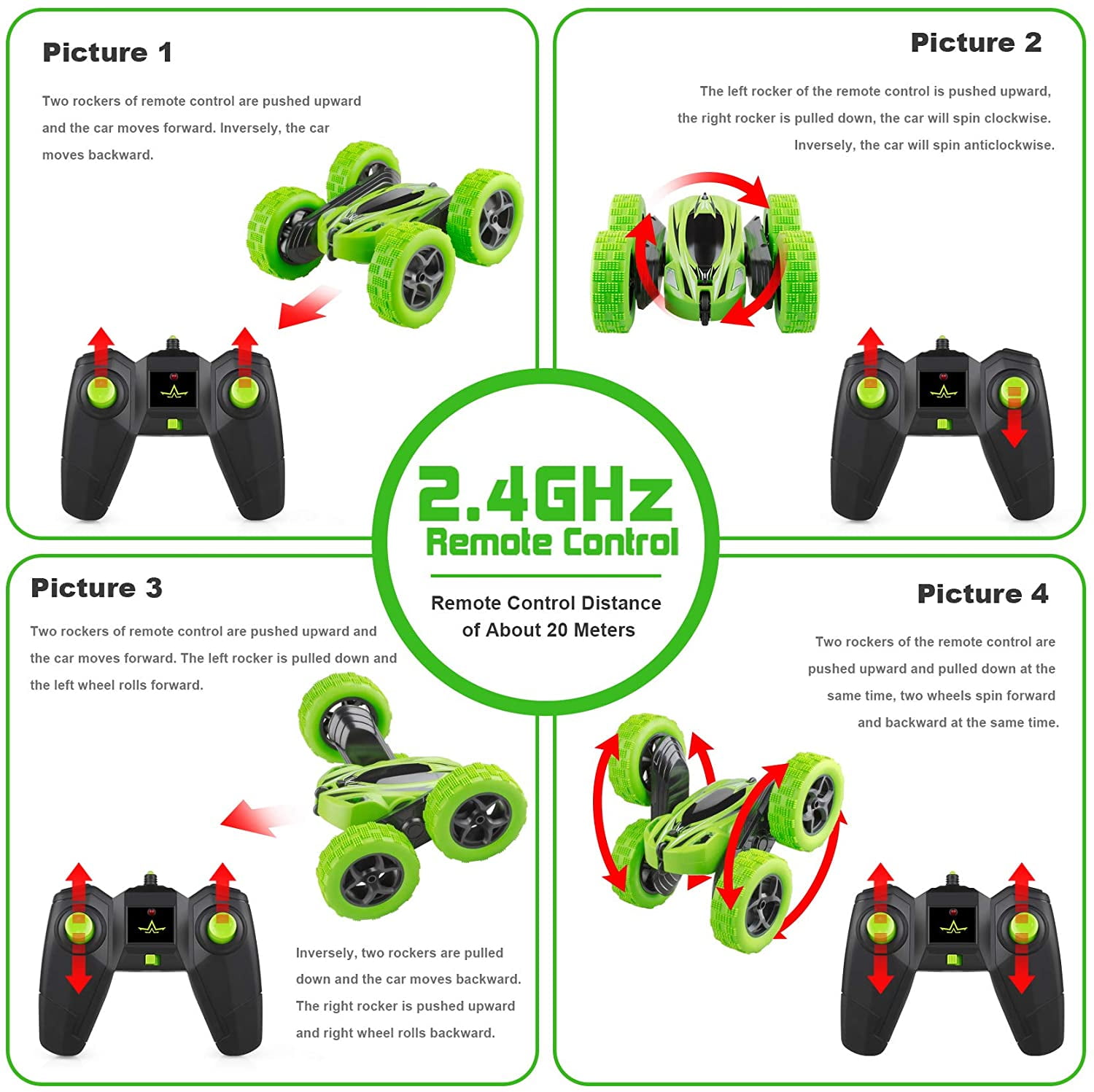 Remote Control Car RC Car Stunt Cars, Toys for 4 5 6 7 8 9 Year Old Boys