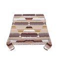 thumbnail image 4 of YFYANG Square Polyester Table Cloth, 60" x 60" Reusable Table Cover Kitchen Dining Room Brown Vintage Boho Stripes Decorative Tablecloths for Tables of 2-4 People, 4 of 8