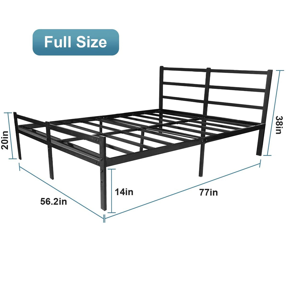 Full Bed Frame with Headboard 14 inch Heavy Duty Metal Platform Bed ...