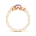 thumbnail image 2 of ANGARA Natural Vintage Style Cushion Amethyst Solitaire Ring in 14K Rose Gold for Women (Size-5mm) | February Birthstone, Birthday, Anniversary, Jewelry Gift for Women | Natural Amethyst Ring, 2 of 9