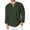 Army Green, variant on VERUGU Mens Lightweight Breathable Casual Fashion Shirt Solid Color Long Sleeve V-Neck Fit Summer Loose Comfortable Blouse Navy L