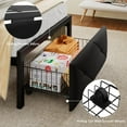 thumbnail image 5 of iPormis Twin Bed Frame with Storage Drawers, Linen Upholstered Headboard Platform Bed with Charging Station, No Box Spring Needed, Metal Slats Support, Noise-Free, Easy Assembly,Black, 5 of 8