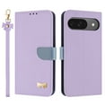 thumbnail image 2 of Wallet Case For Google Pixel 9 / 9 Pro Crossbody Strap & Short Hand Strap with RFID Blocking Credit Card Slots, Cute Bow Design Flip PU Leather Stand Magnetic Closure Phone Cover,Purple, 2 of 12