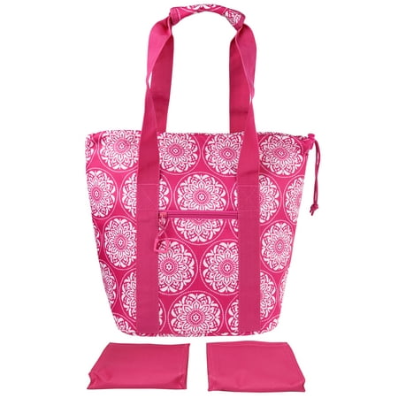 Mainstays Cinch Top Lunch Kit with 2 Matching Ice Packs, Pink