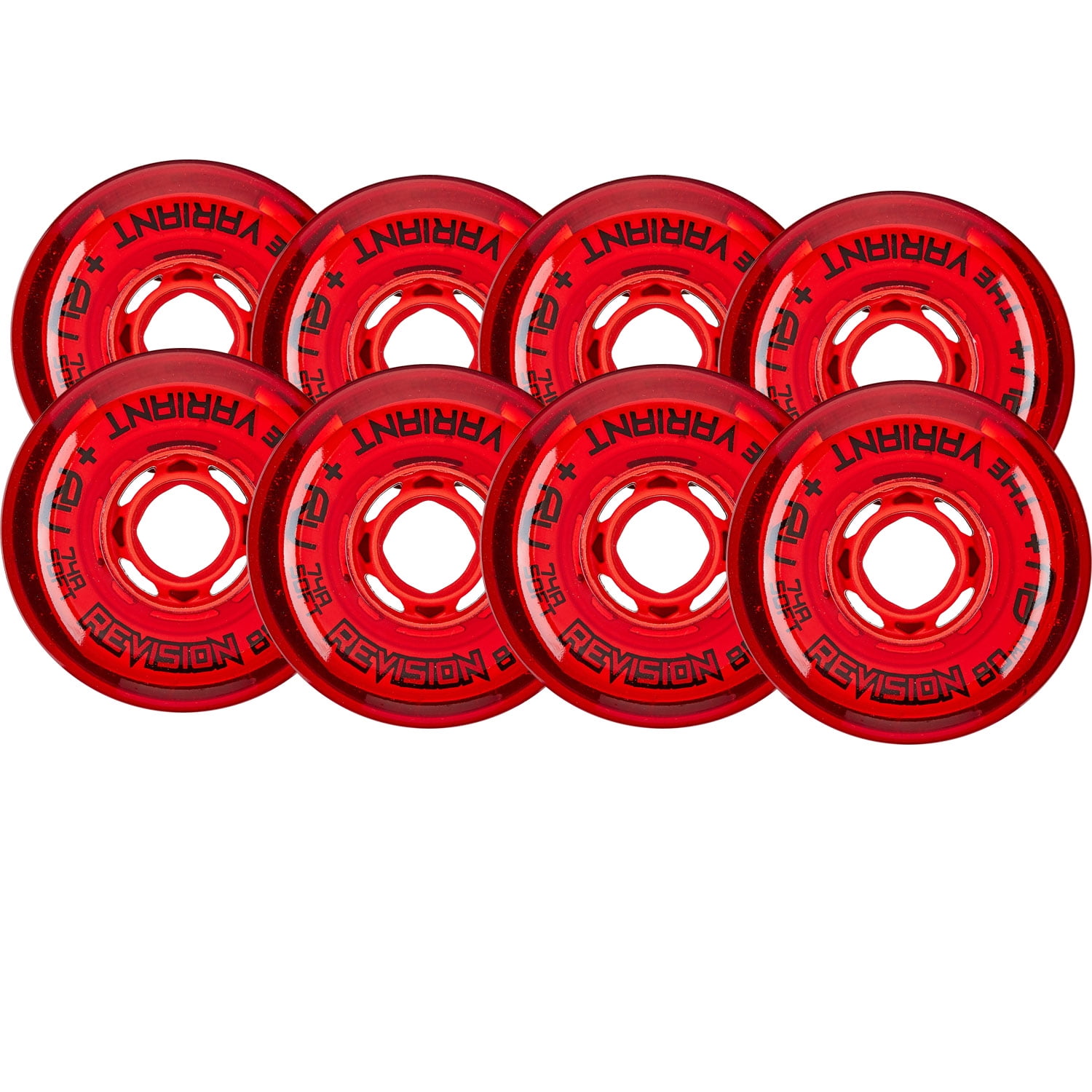 Revision Wheels Inline Roller Hockey Variant Soft Red 76mm 80mm 74A