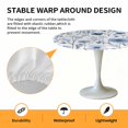 thumbnail image 6 of Wildflower Elastic Fitted Round Table Cover Blue Watercolor Floral Waterproof Outdoor Tablecloth for Holiday Party, Picnic, Patio & Dining Fits Tables Up to 45"-54", 6 of 8