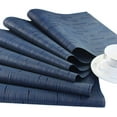 thumbnail image 3 of Vinyl Placemats Set of 12 Washable Durable Kitchen Placemats Easy to Clean Plastic Placemats for Dining Table (Midnight Blue), 3 of 6