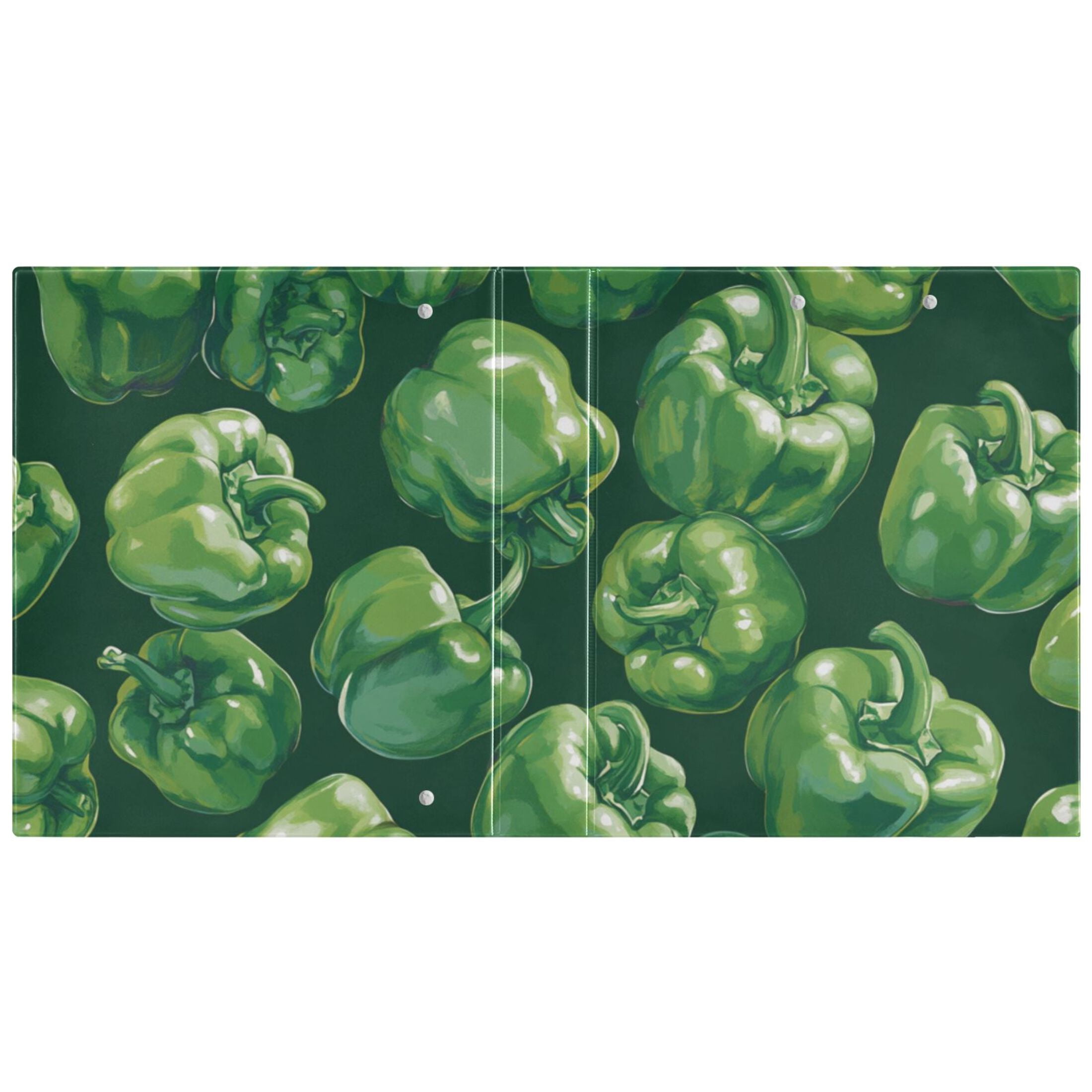 Green Bell Peppers 3 Ring Binders 1.5 inch Hardcover File Folders with Interior Pockets A4 Size Organizer for School Office Hospital