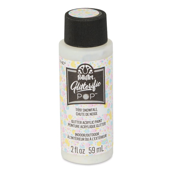 FolkArt Glitterific Pop Acrylic Paint - Snowfall, 2 oz