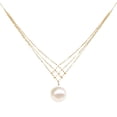 thumbnail image 1 of Pendentif Collier Perle Blanche Plaqué Or 18K pour Femmes, Collier Perle Élégant, 1 of 5