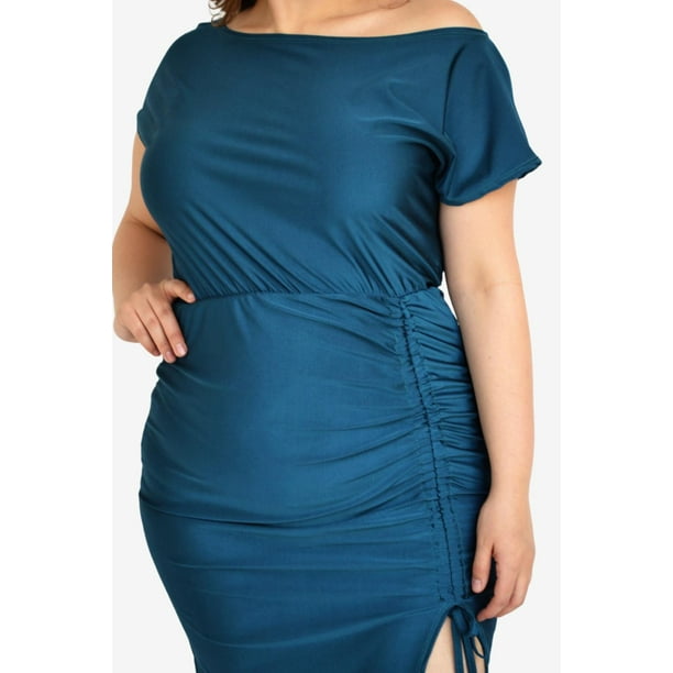 Vestido de satin Roman Fashion Tallas Extras 4299 Azul petroleo azul petroleo 42 Roman Fashion V GR 4299 PETROLEO Bodega Aurrera en linea