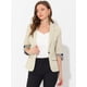 thumbnail image 2 of Blazer de trabajo de manga 3/4 con cuello de solapa con muescas para mujer Beige XS, 2 of 6