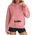 thumbnail image 4 of Sweatshirts for Women Long Sleeve Pocket Hooded Printed Sweatshirt,Womens Tops Plus Size Pink XXL, 4 of 6