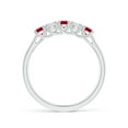 thumbnail image 2 of ANGARA Natural Half Eternity Five Stone Ruby and Diamond Wedding Band in 925 Sterling Silver for Women (Size-2.8mm) | July Birthstone, Anniversary, Jewelry Gift for Women | Natural Ruby Ring, 2 of 9