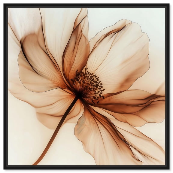 Fragile Elegance I Canvas Floral Wall Decor by Art Remedy, Black Frame, 12 x 12