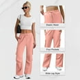 thumbnail image 5 of Cargo Sweatpants for Women 2026 Trendy Elastic High Waist Wide Straight Leg Loose Casual Sweat Pants with Pockets, 5 of 8