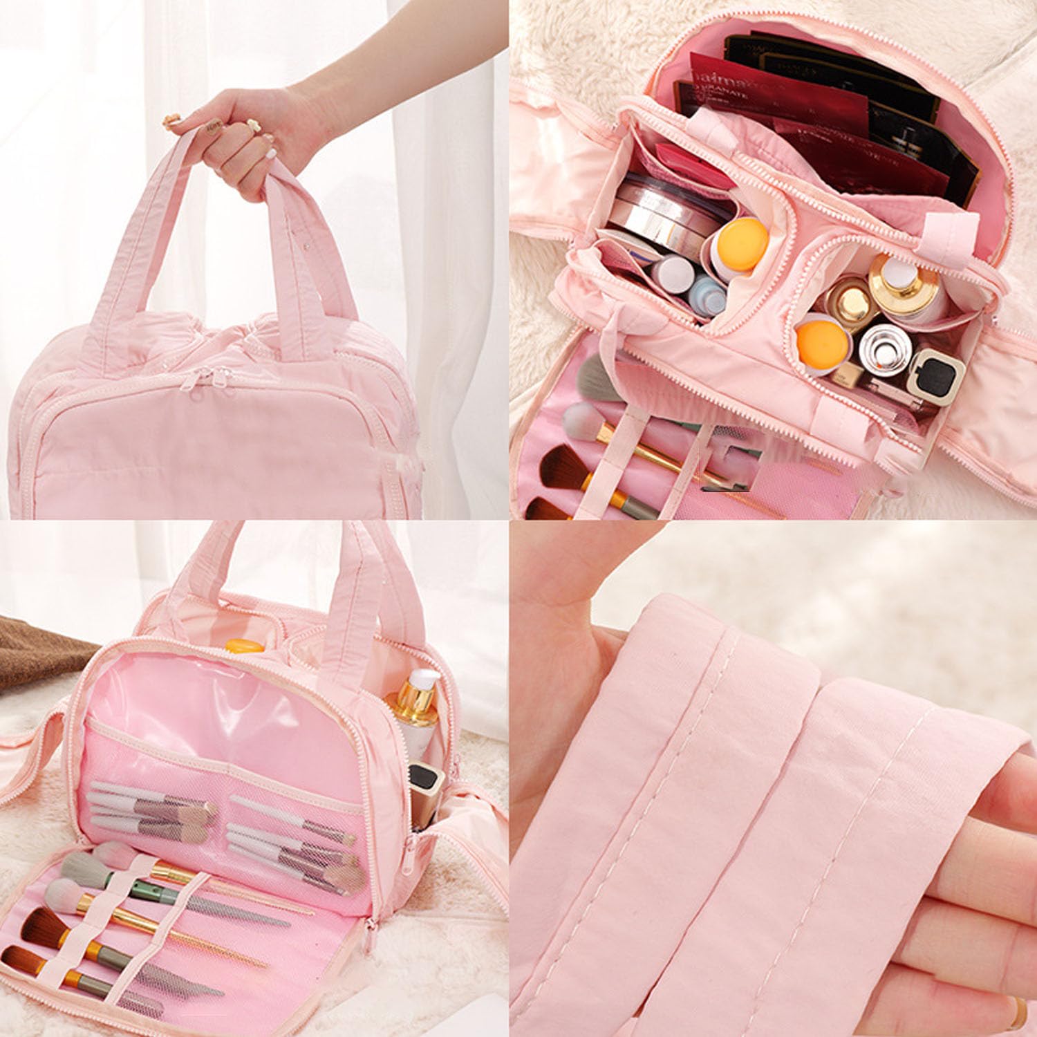 Wearable Breast Pump Bag Compatible with Elvie, Willow and Momcozy Breast Pump, Carrying Case for Hand-Free Wearable Breast Pumps, Pump Parts and More, Pink