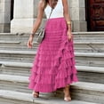 thumbnail image 6 of Tiqkatyck Womens Fashion Skirts for Women Clearance, Women's Tulle Skirt Ruffle Layered Mesh A Line Tiered Tutu Prom Wedding Long Womens Skirts, Long Skirts for Women Hot Pink, 6 of 8