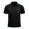thumbnail image 3 of Polo Shirts for Men Summer Short Sleeve Relaxed Fit Jacquard Texture Lapel Collar Business Casual Work T Shirt Golf Shirts, 3 of 7