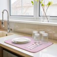 thumbnail image 5 of Dish Drying Mat for Kitchen Countertop, Solid Color Absorbent Microfiber Dish Mat Reversible Quick Dry Non Slip Draining Mat Kitchen Drying Pad for Dishes, Utensils 16x18 Inch Pink, 5 of 9