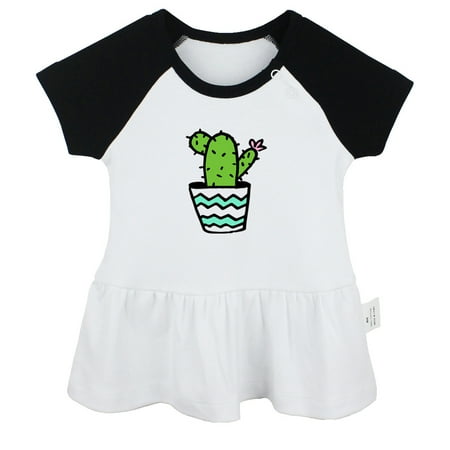 

Nature Cactus Pattern Dresses For Baby Newborn Babies Skirts Infant Princess Dress 0-24M Kids Graphic Clothes (Black Raglan Dresses 0-6 Months)