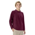 thumbnail image 5 of Classroom School Uniforms Big Kid Long Sleeve Pique Polo CR835Y, XL, Burgundy, 5 of 7