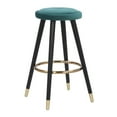 thumbnail image 2 of Cavalier Glam Counter Stool In Black Wood And Green Velvet With Gold Accent - Set Of 2, 2 of 7