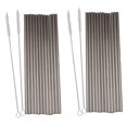 thumbnail image 1 of Juego de 24 pajitas de acero inoxidable, pajitas de metal reutilizables para beber, pajitas rectas + 4 cepillos de limpieza, 1 of 8